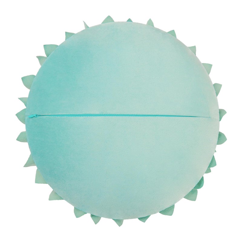 JWH 3D Flower Velvet Throw Pillow Cover Decorative Round Cushion Floral Pillowcase Sunflower Pillow Case for Bedroom Bed Couch Living Room 14 Inch Aqua Turquoise - Image 2